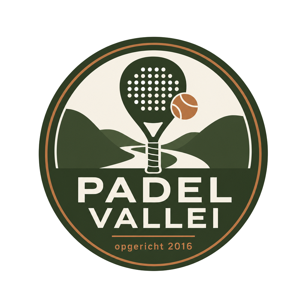 Voorbeeldlogo Padel Vallei (fictieve organisatie)